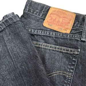 Levi's Mens 514 Jeans 34x34 Black Straight‎ Denim Cotton